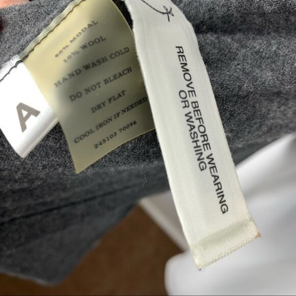 Ann Taylor Grey Open Front Drape Shawl Neck Sweater Cardigan - Picture 8 of 13